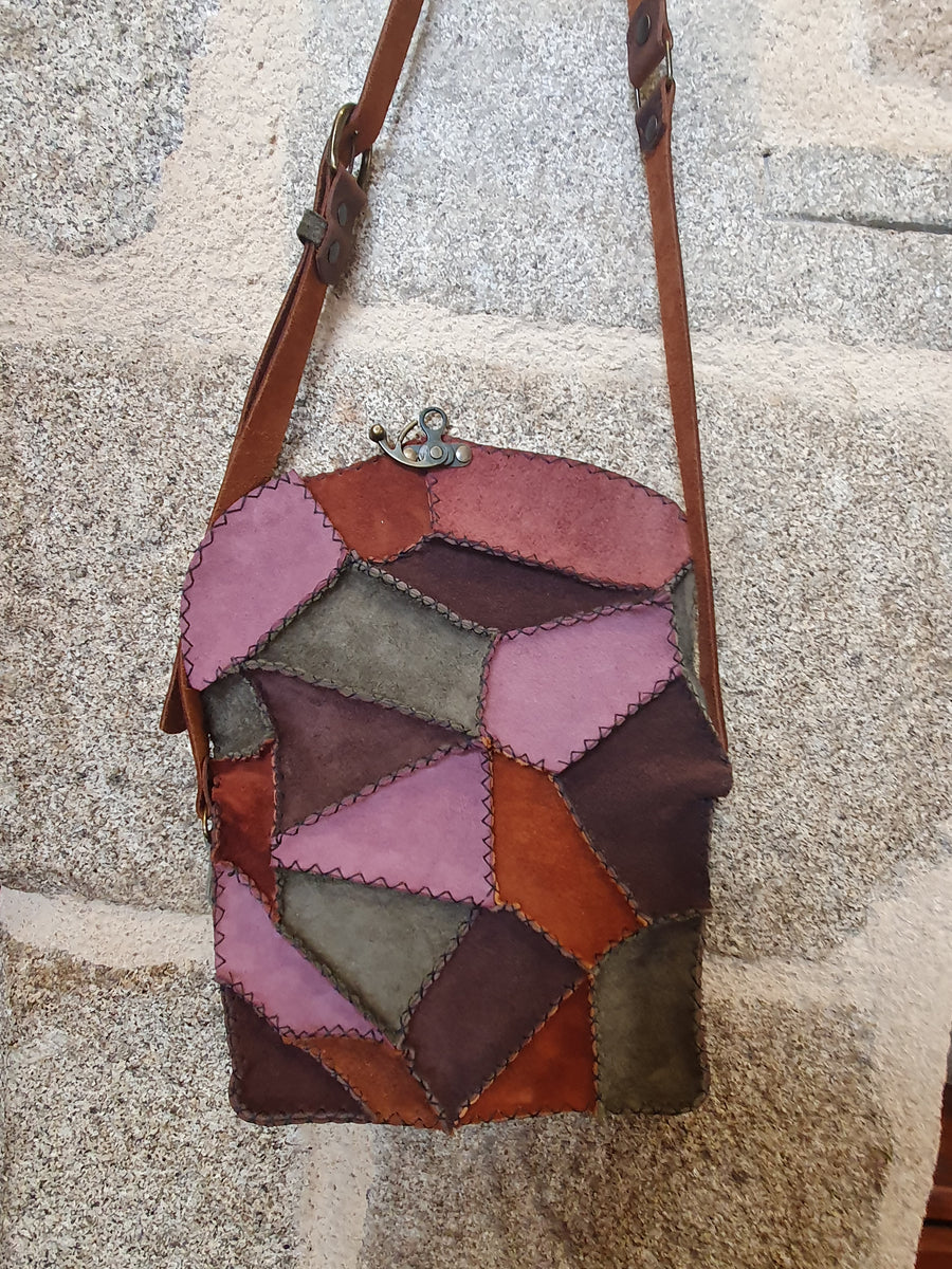 Sac Patchwork Sac En Cuir RetournÃ© Sac Patchwork Artisanal En